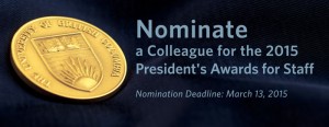 2015 President’s Awards for Staff: Call for Nominations