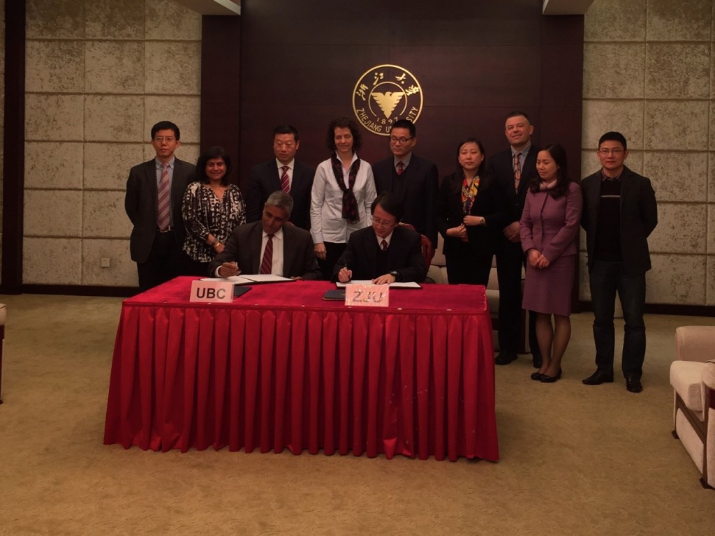 Signing a UBC-wide student mobility program with Zhejiang University 
