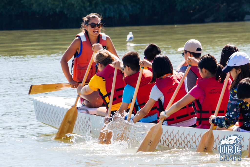 Participants in the UBC Dragon Boating summer camp
